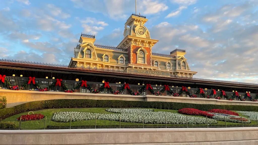 Entrance to Magic Kingdom for Mickey's Very Merry Christmas Party 2026