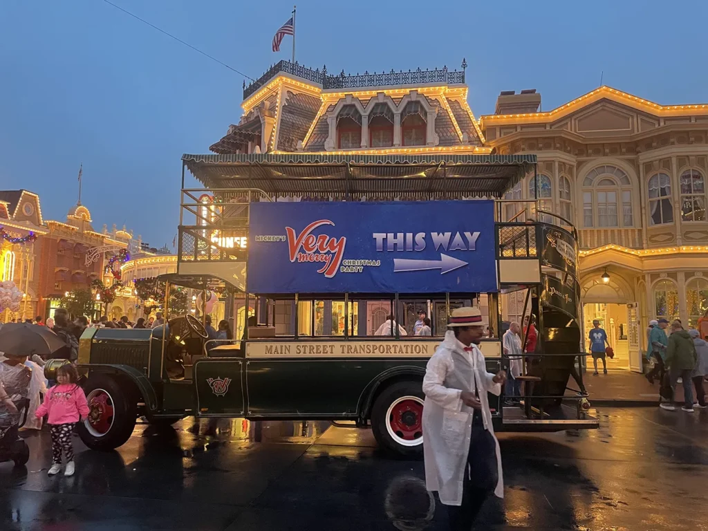 Signage for Mickey's Very Merry Christmas Party